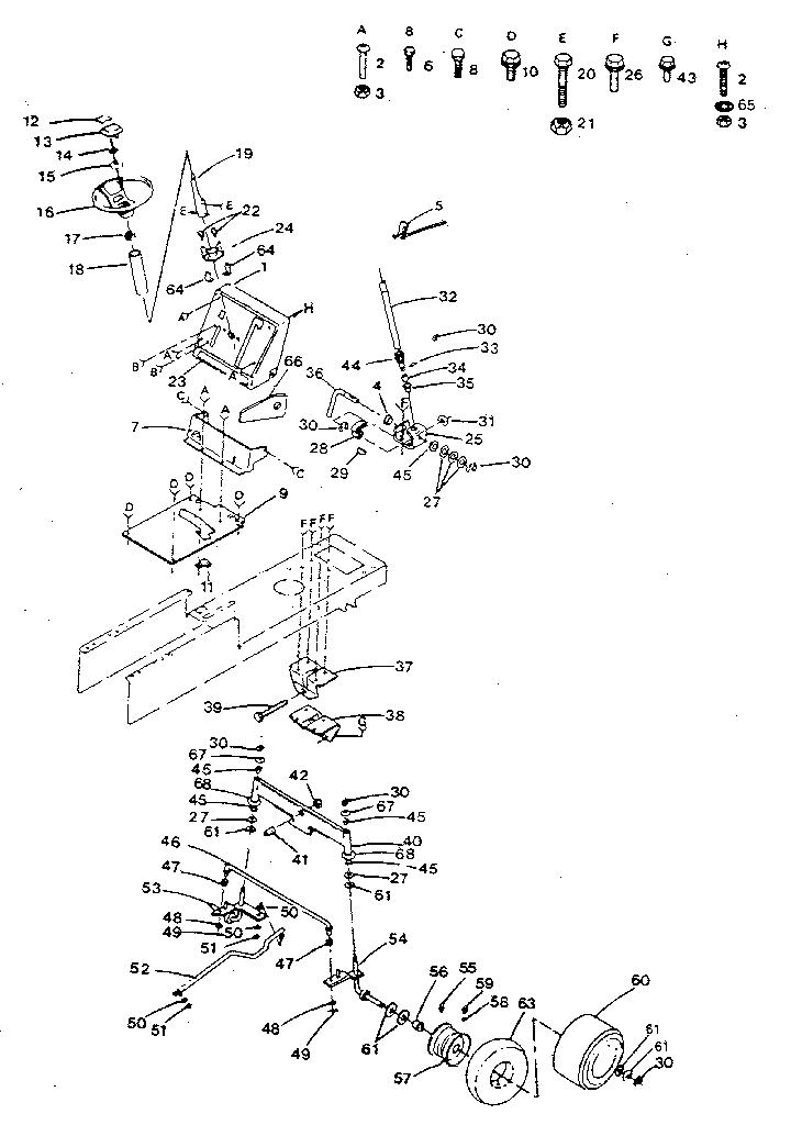 Craftsman 917254631 steering and front axle diagram