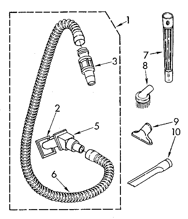 Kenmore 1163927280 hose and attachment diagram