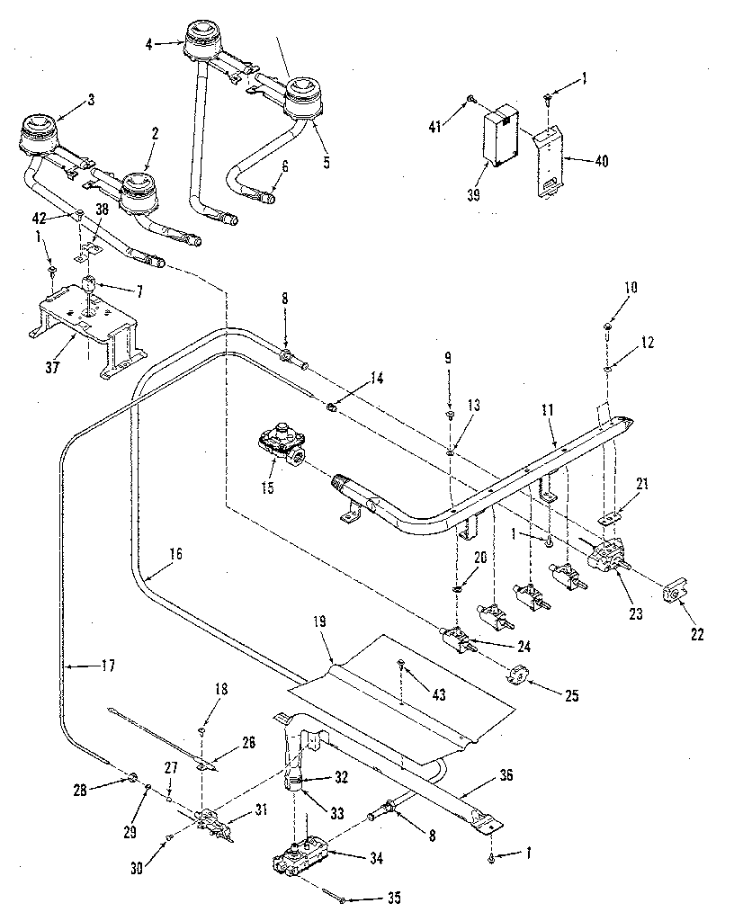 Kenmore 9113638811 burner section diagram
