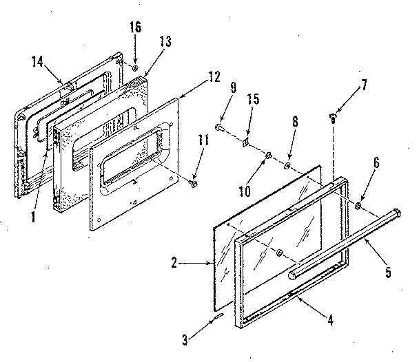 Kenmore 9113638811 oven door section diagram
