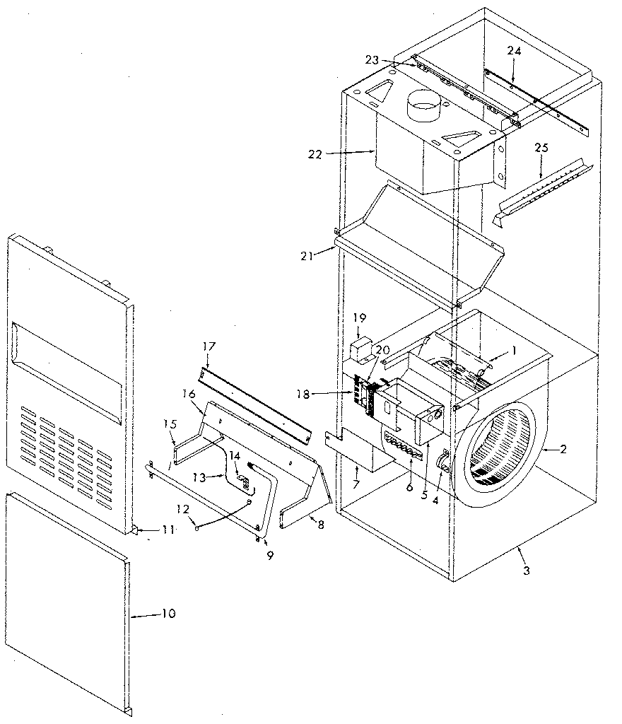 ICP NUG1050DD03 gas-fired upflow furnace diagram