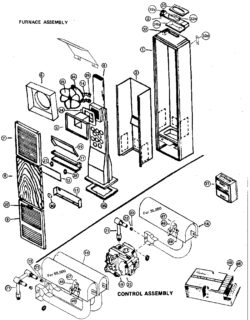 ICP CF557 furnace body diagram