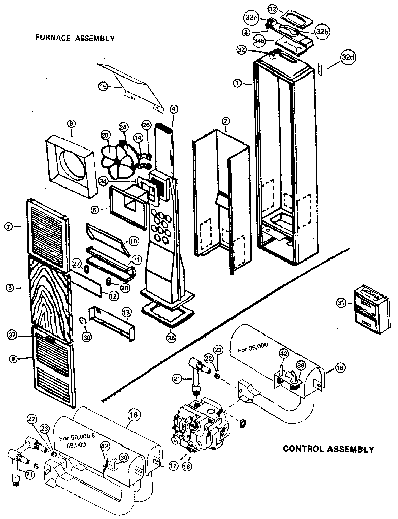 ICP CF654 furnace body diagram