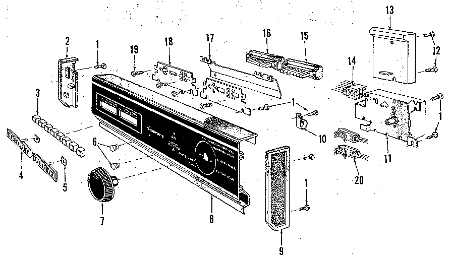 Kenmore 5871469581 console panel diagram