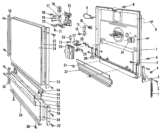 Kenmore 5871469581 door diagram