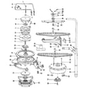 Kenmore 5871469081 motor, heater, and spray arm diagram