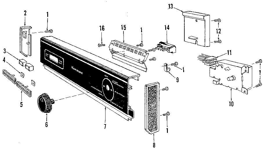 Kenmore 5871409081 console panel diagram