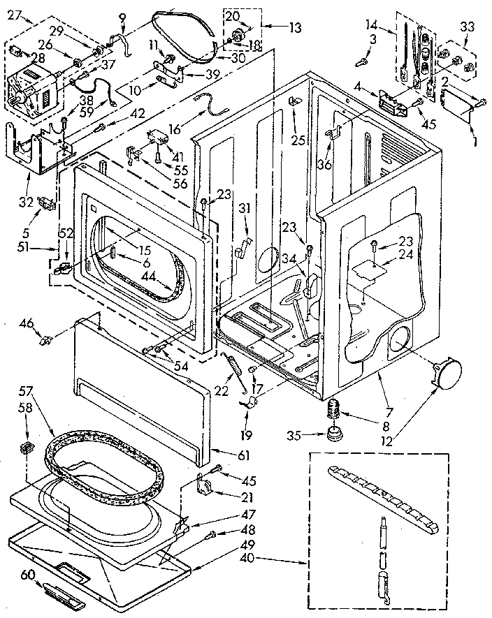 Kenmore 11096093300 cabinet diagram