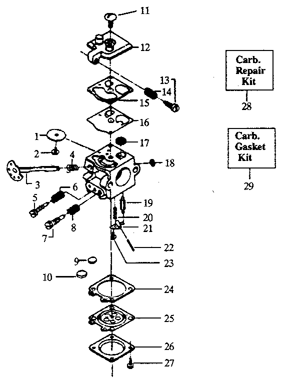 Craftsman 358357181 carburetor assembly part no. 530-035181 diagram