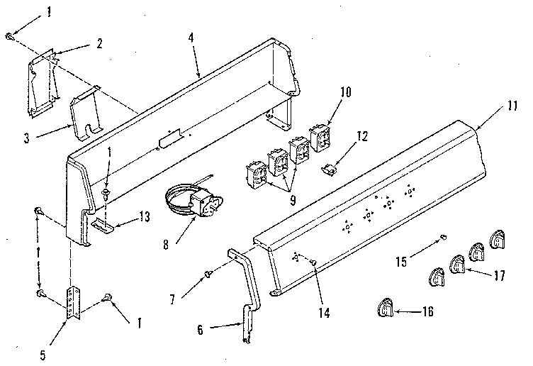 Kenmore 9116008910 backguard section diagram