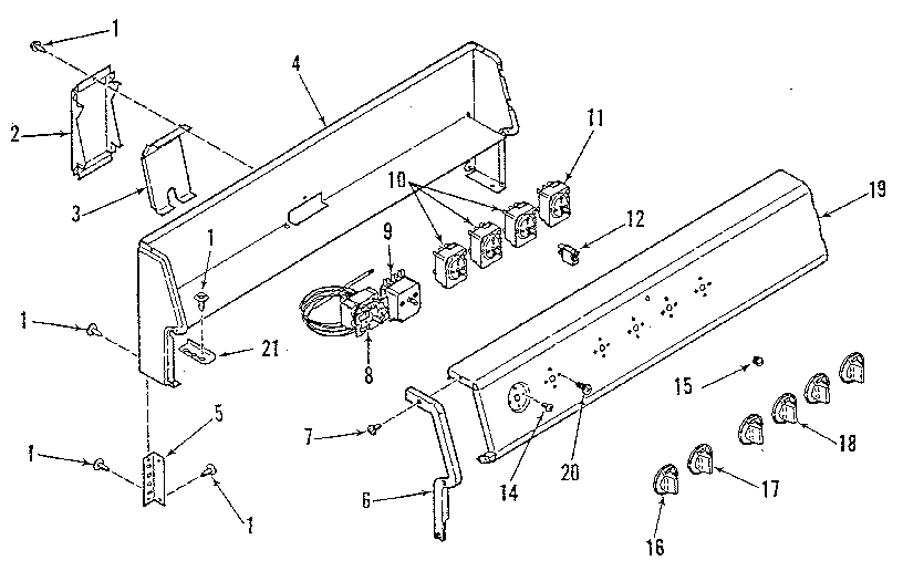 Kenmore 9116018910 backguard section diagram