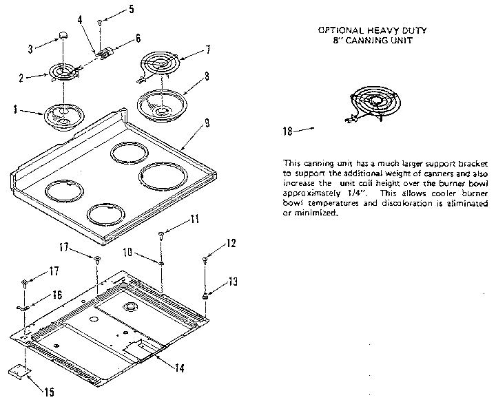 Kenmore 9116018910 main top section diagram