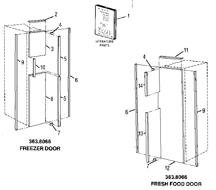 Kenmore 3638066 trim kit diagram
