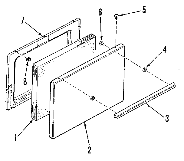 Kenmore 9116118910 oven door section diagram
