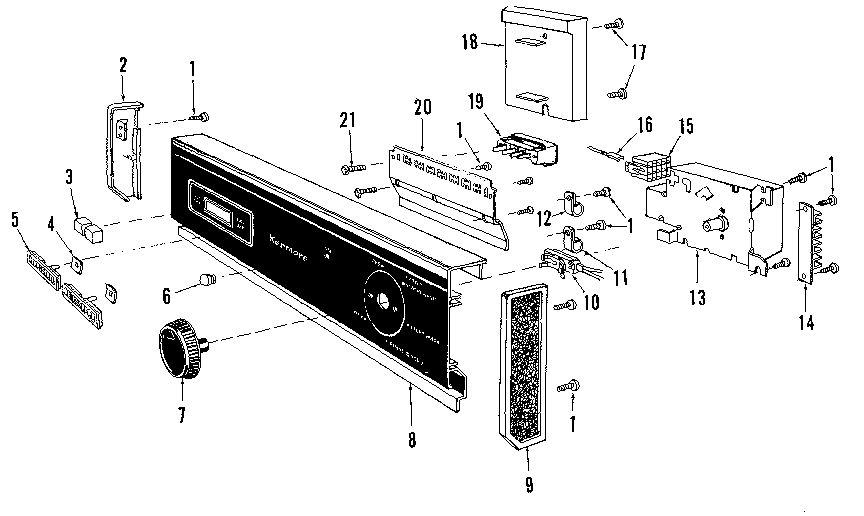 Kenmore 5871717586 console panel diagram