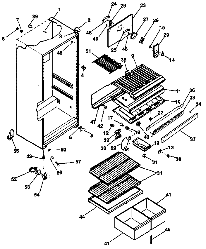 Kenmore 2538796222 cabinet diagram
