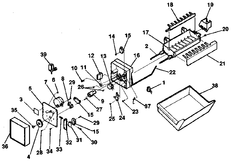 Kenmore 2538796222 ice maker diagram