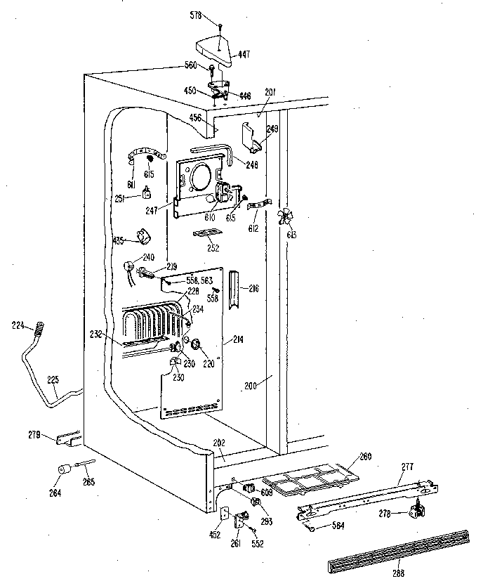 Kenmore 3639452510 freezer section diagram
