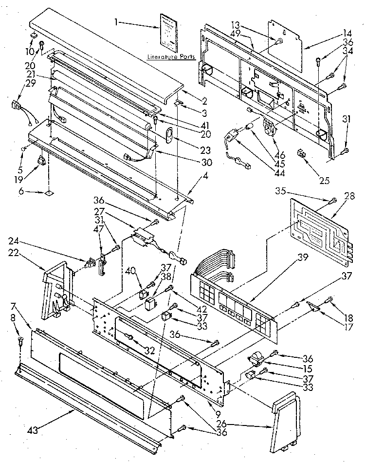Kenmore 11096094100 console panel diagram