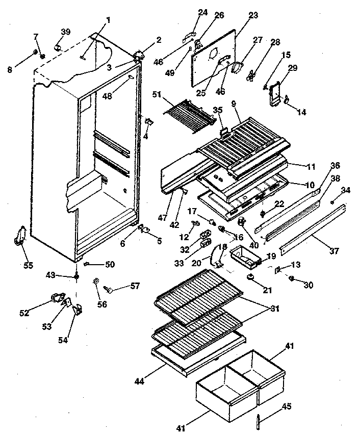 Kenmore 2538796283 cabinet diagram