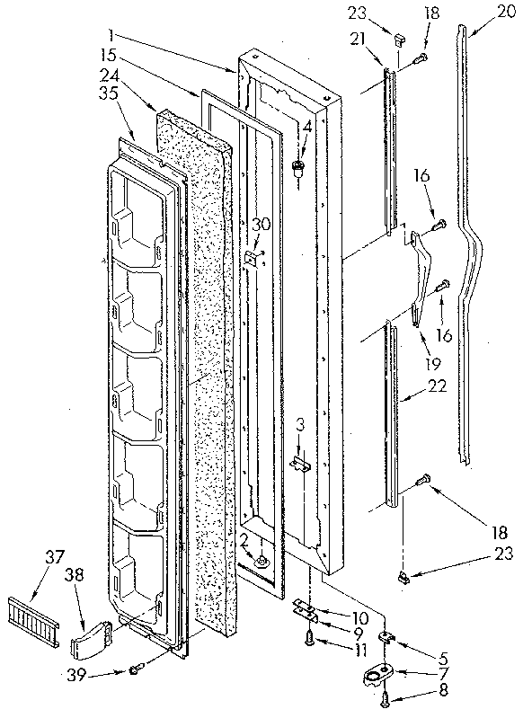 Whirlpool ED20AKXSN10 freezer door diagram