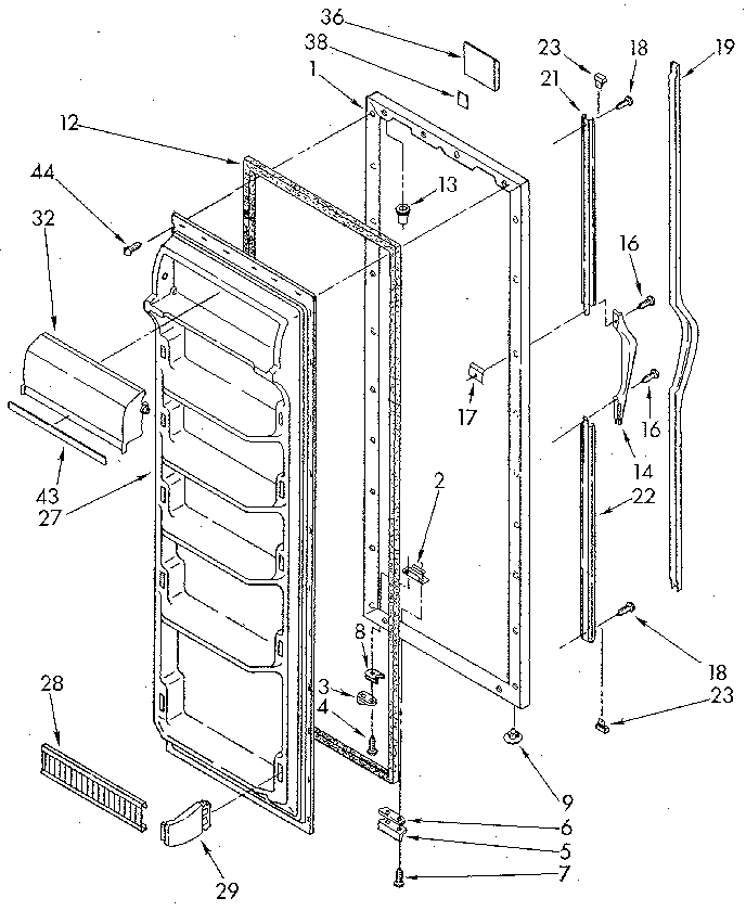 Whirlpool ED20PKXSM10 refrigerator door diagram