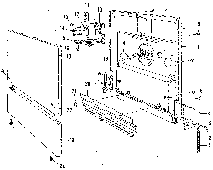 Kenmore 5871404082 door details diagram