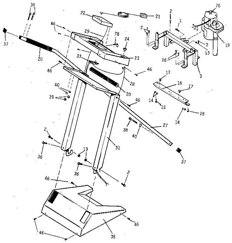 Lifestyler 29653 console and upright assembly diagram