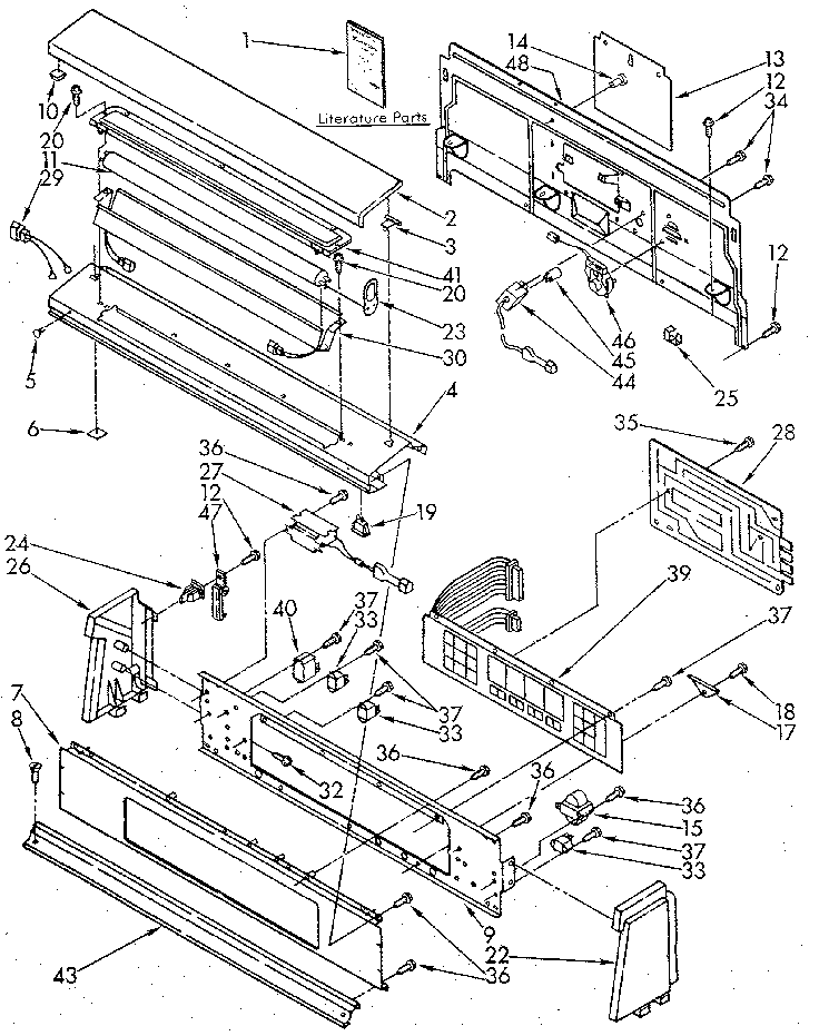 Kenmore 11097094800 console panel diagram