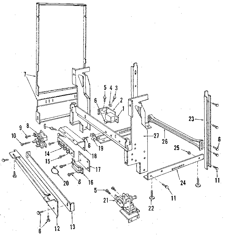 Kenmore 5871648581 frame details diagram