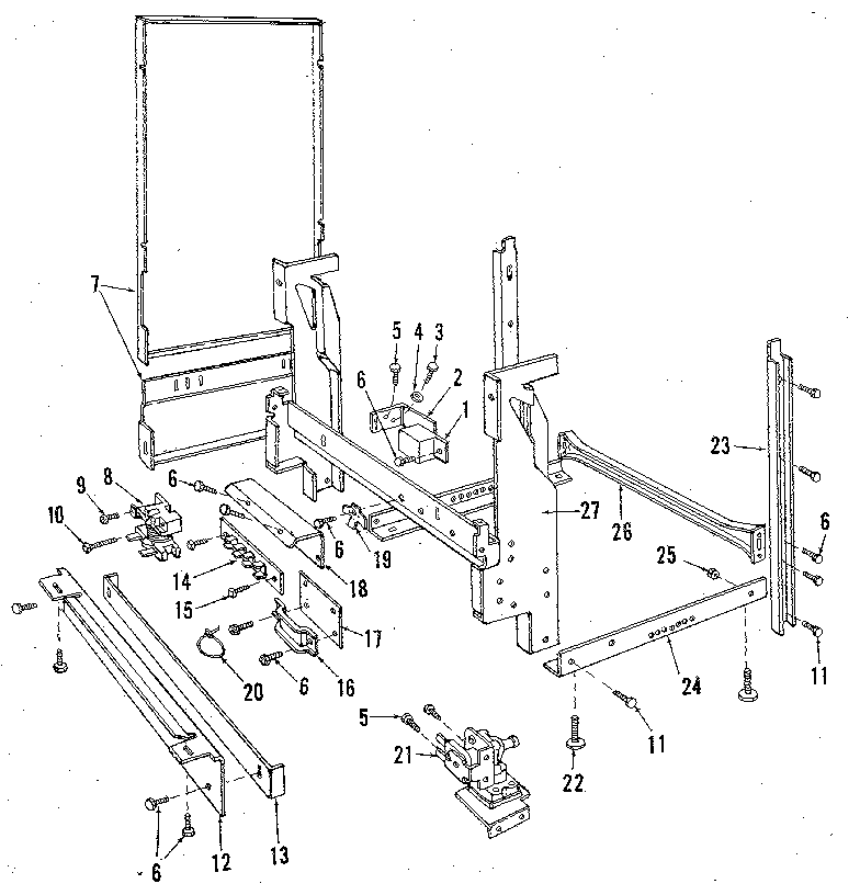 Kenmore 5871638581 frame details diagram