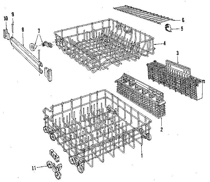 Kenmore 5871638581 rack details diagram