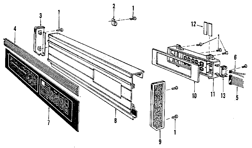 Kenmore 5871486086 console panel details diagram