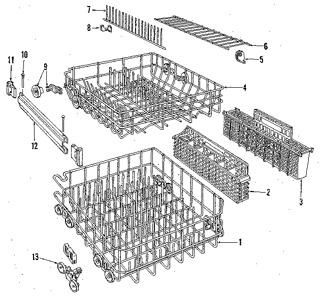 Kenmore 5871658581 rack details diagram