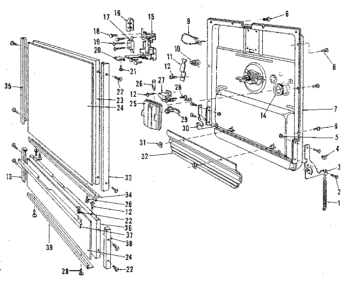 Kenmore 5871429582 door details diagram