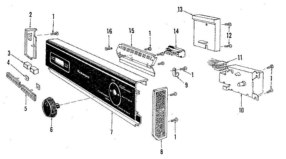 Kenmore 5871409582 console panel details diagram