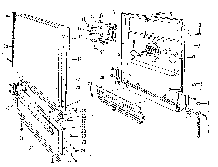 Kenmore 5871409582 door details diagram