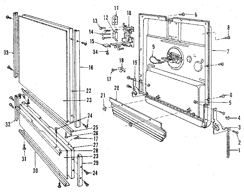 Kenmore 5871517586 door details diagram