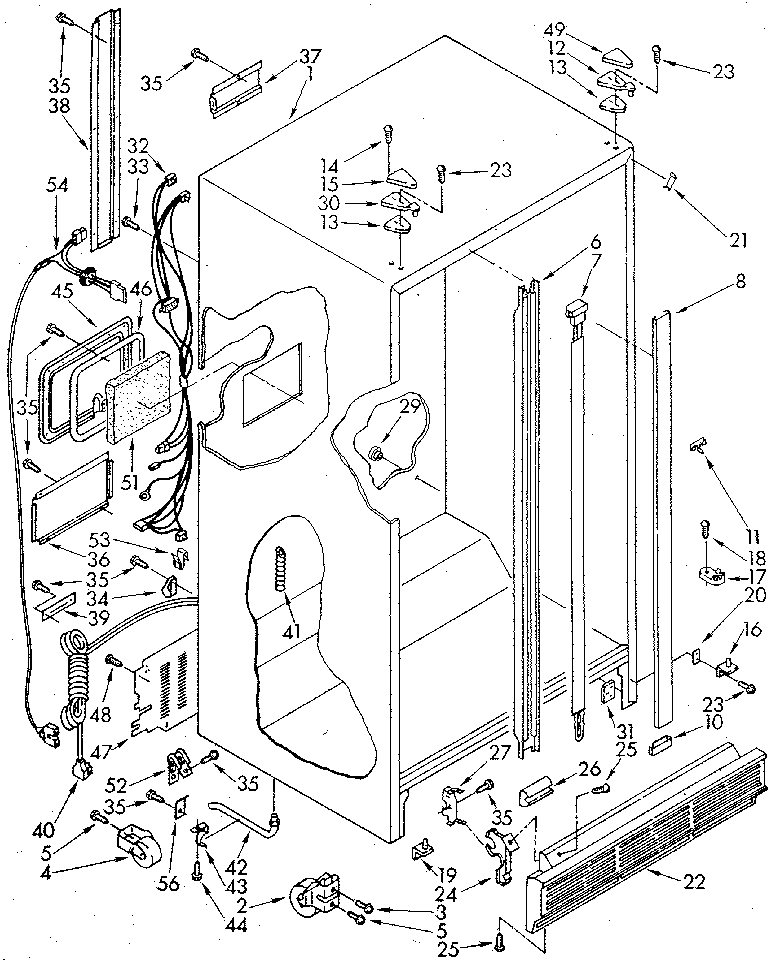 Whirlpool ED25DWXTN05 cabinet diagram