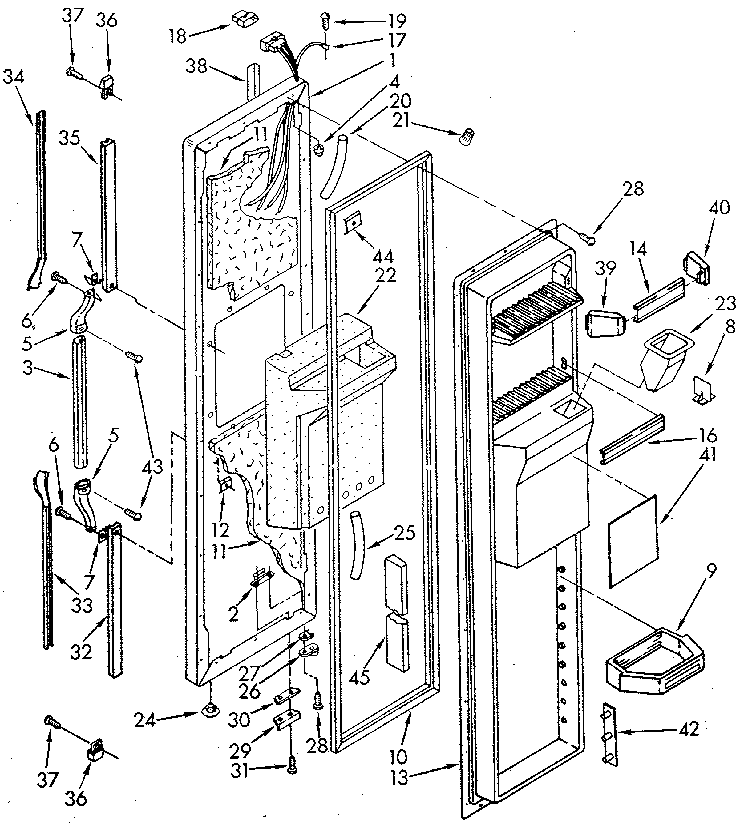Whirlpool ED25DWXTN05 freezer door diagram