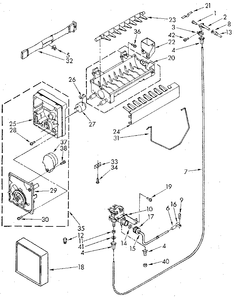 Whirlpool ED25DWXTN05 icemaker diagram