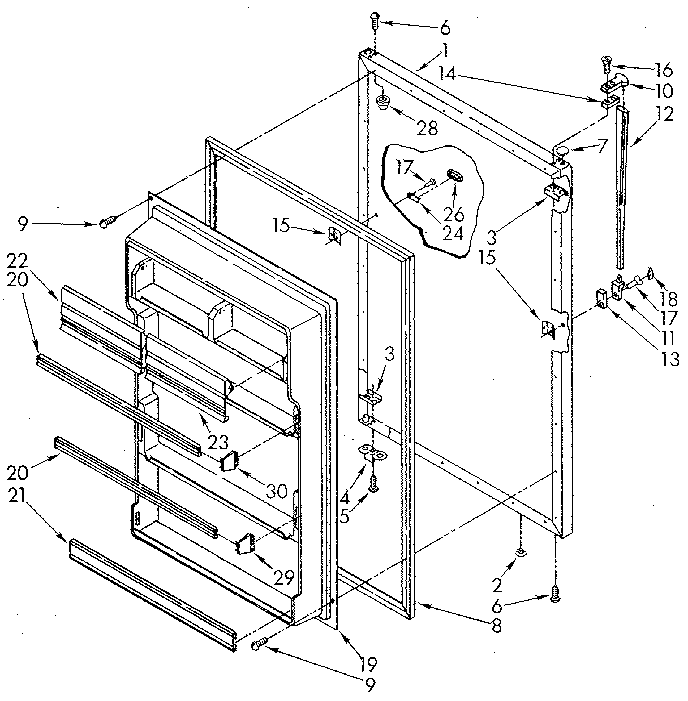 Whirlpool ET20AKXSG07 refrigerator door diagram