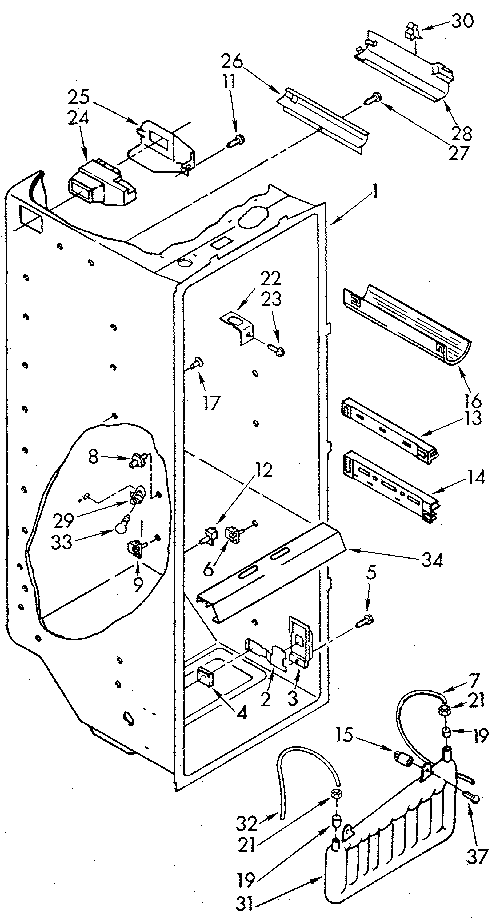 Whirlpool ED22DWXTM04 refrigerator liner diagram