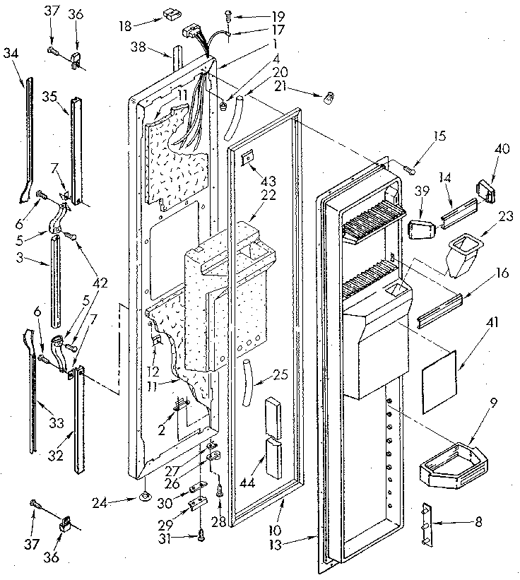 Whirlpool ED22DWXTM04 freezer door diagram