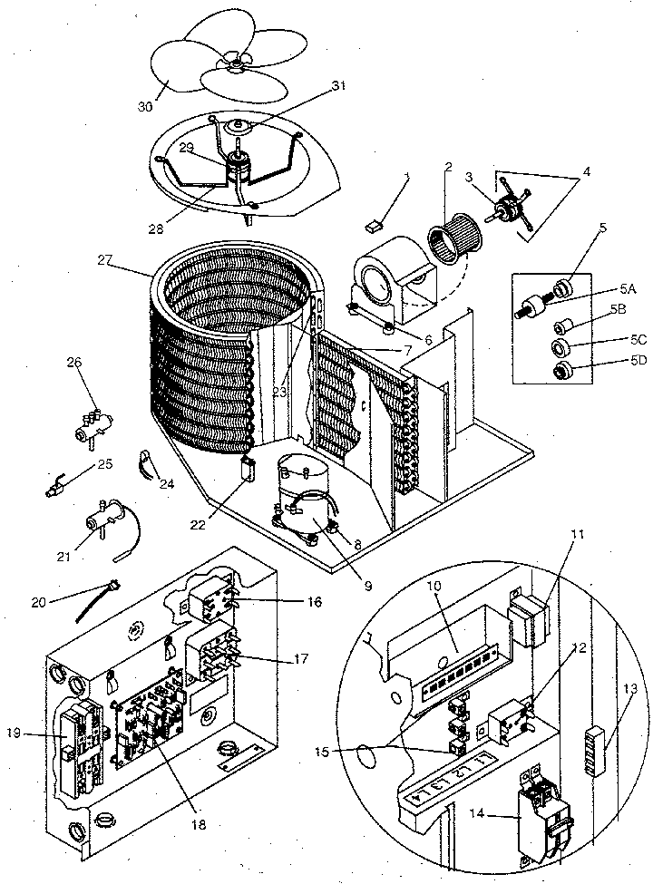 ICP PH5042AKB1 functional replacement parts diagram