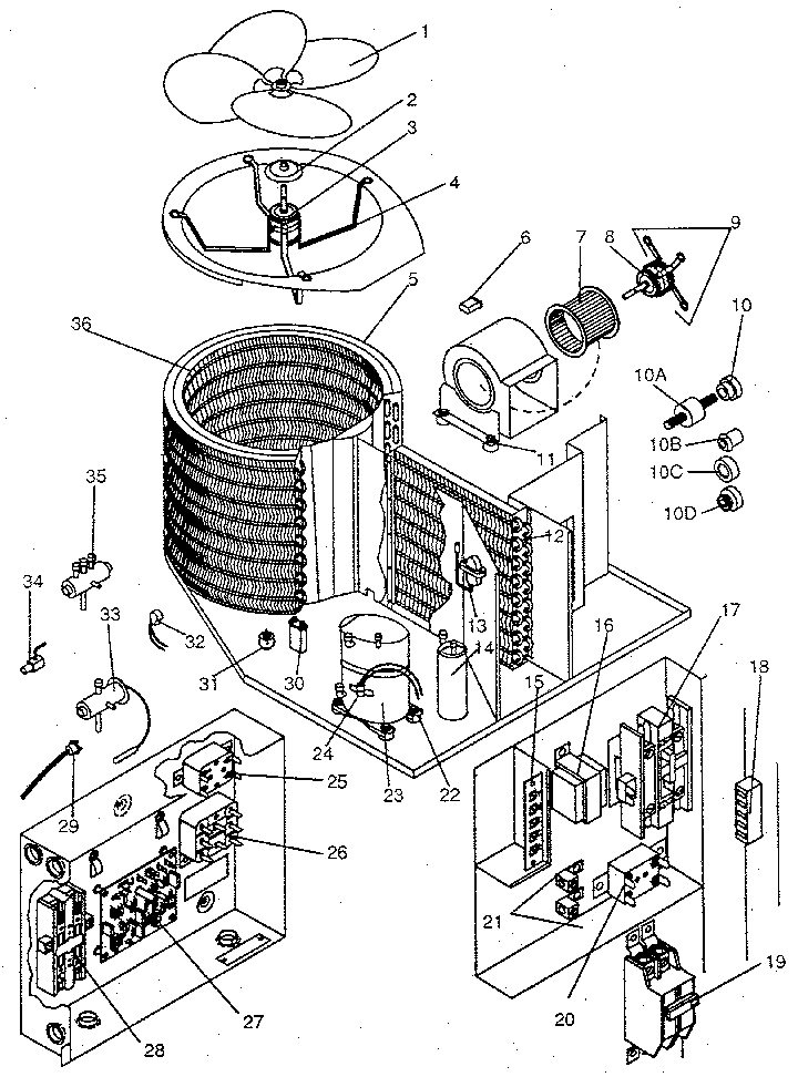 ICP HPHCB60AH01 functional replacement parts diagram