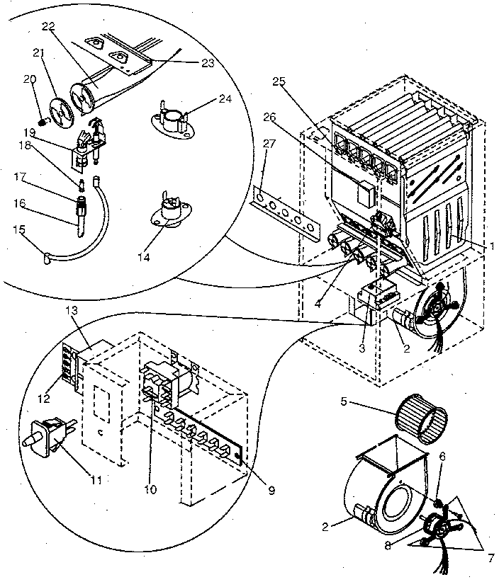 ICP NUGI050DD04 functional replacement parts diagram