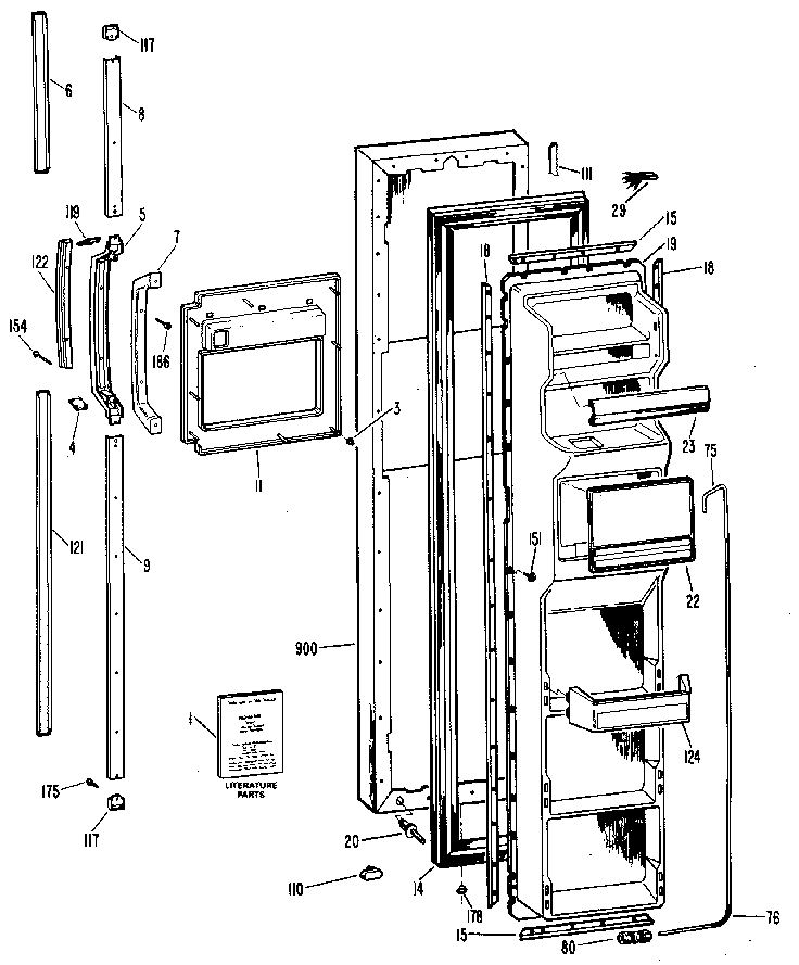 Kenmore 3639507780 freezer door diagram