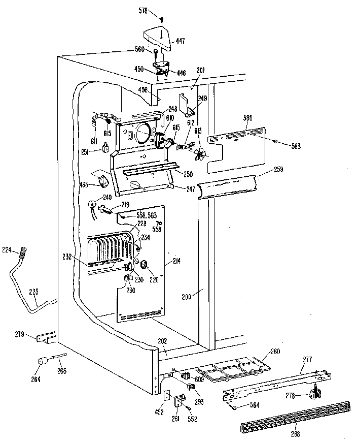 Kenmore 3639507780 freezer section diagram