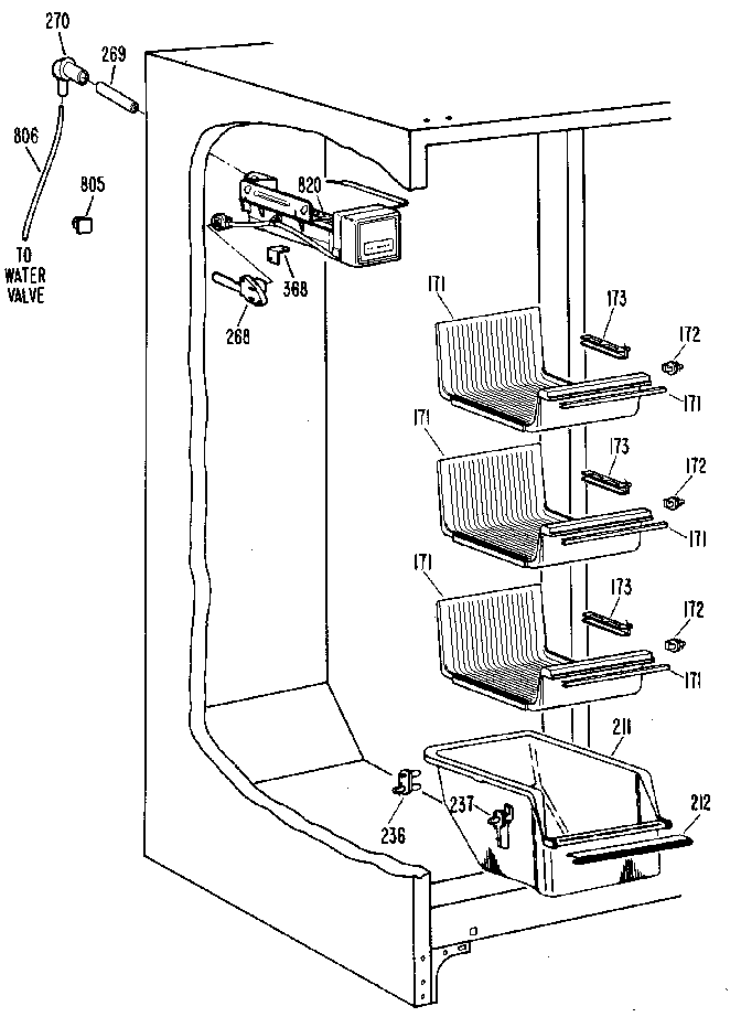 Kenmore 3639507780 freezer section diagram